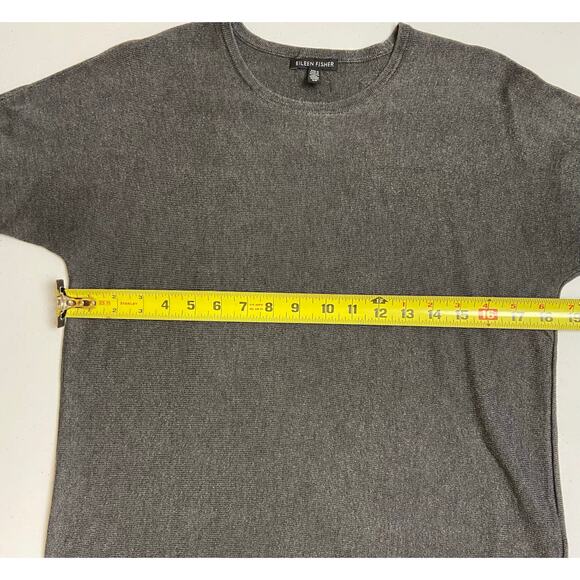 Eileen Fisher Women's Gray Short Sleeve Knit Pullover Top Small Minimalist - Picture 8 of 10